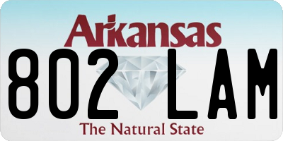 AR license plate 802LAM