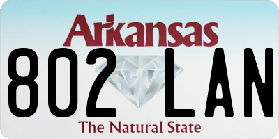 AR license plate 802LAN