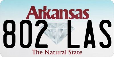 AR license plate 802LAS