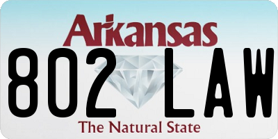 AR license plate 802LAW