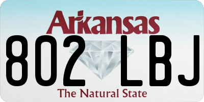 AR license plate 802LBJ