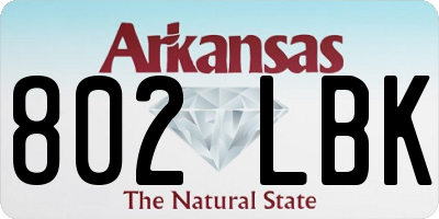 AR license plate 802LBK