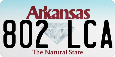 AR license plate 802LCA