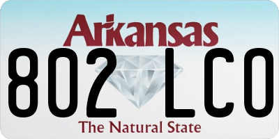 AR license plate 802LCO