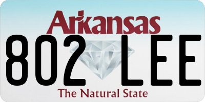 AR license plate 802LEE
