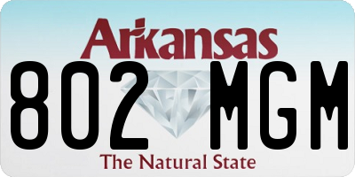 AR license plate 802MGM