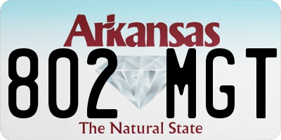 AR license plate 802MGT