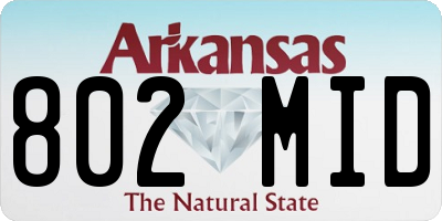 AR license plate 802MID