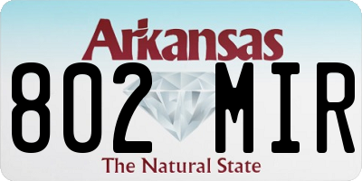 AR license plate 802MIR