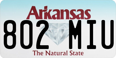 AR license plate 802MIU