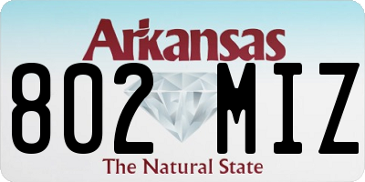 AR license plate 802MIZ