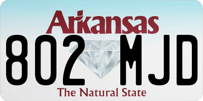 AR license plate 802MJD