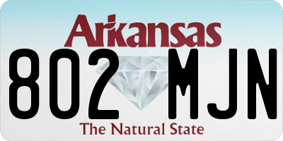 AR license plate 802MJN
