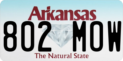 AR license plate 802MOW