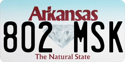 AR license plate 802MSK
