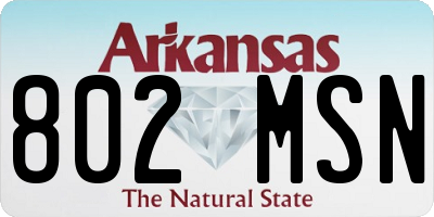 AR license plate 802MSN