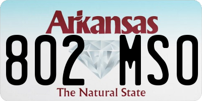 AR license plate 802MSO