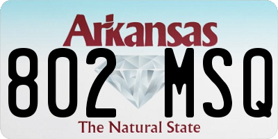 AR license plate 802MSQ