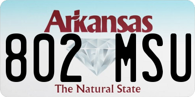 AR license plate 802MSU
