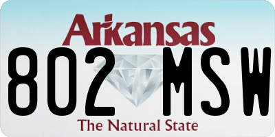 AR license plate 802MSW
