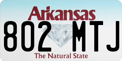 AR license plate 802MTJ