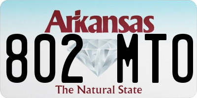 AR license plate 802MTO