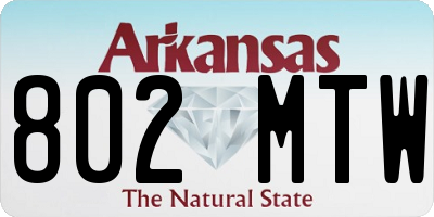 AR license plate 802MTW
