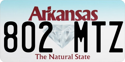 AR license plate 802MTZ
