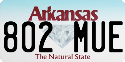 AR license plate 802MUE