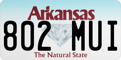 AR license plate 802MUI