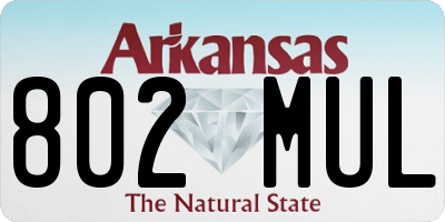 AR license plate 802MUL