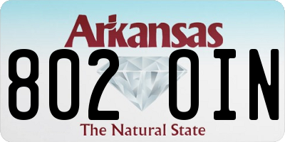 AR license plate 802OIN
