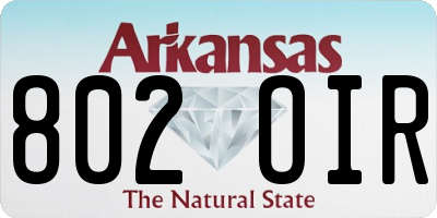 AR license plate 802OIR