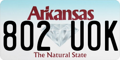 AR license plate 802UOK