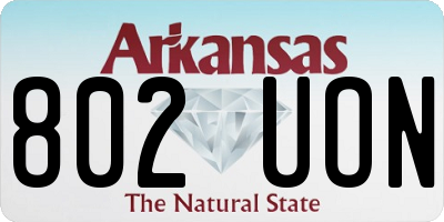 AR license plate 802UON