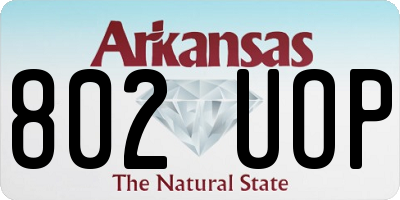 AR license plate 802UOP