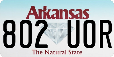 AR license plate 802UOR
