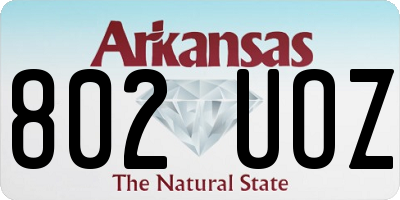 AR license plate 802UOZ