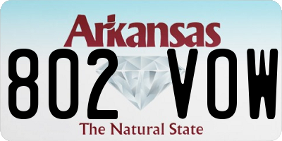 AR license plate 802VOW