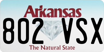 AR license plate 802VSX
