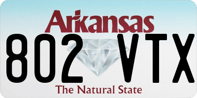 AR license plate 802VTX