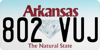 AR license plate 802VUJ
