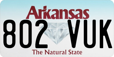 AR license plate 802VUK