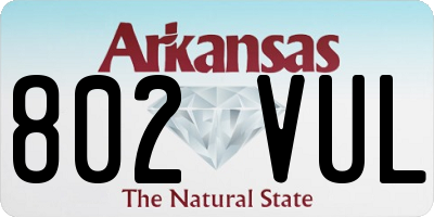 AR license plate 802VUL