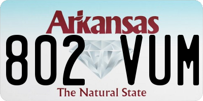 AR license plate 802VUM