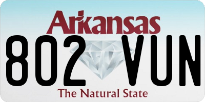 AR license plate 802VUN