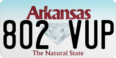 AR license plate 802VUP