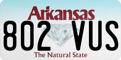 AR license plate 802VUS