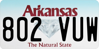 AR license plate 802VUW