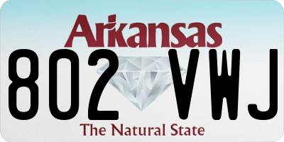 AR license plate 802VWJ